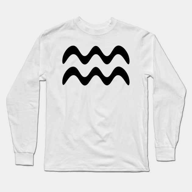 Black Aqua Symbol Long Sleeve T-Shirt by lolosenese